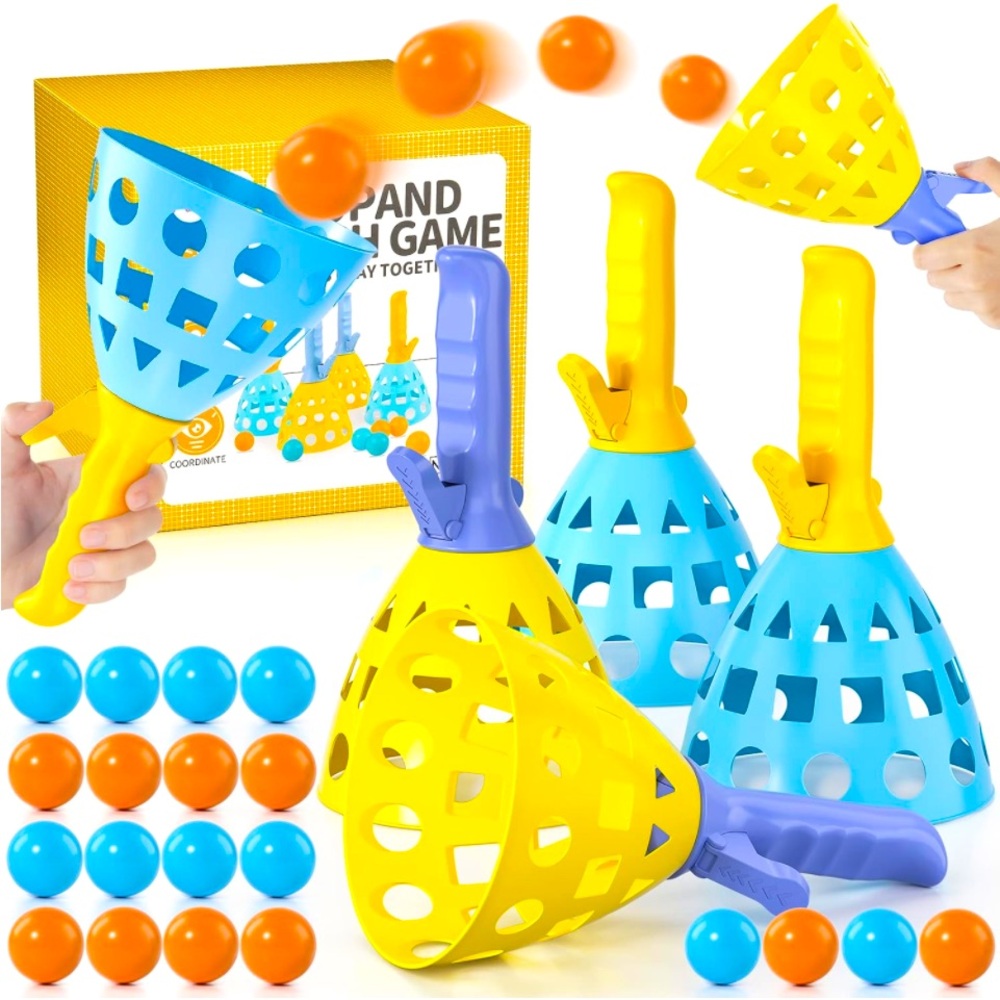 New IEMI Pop Pass Catch Ball Game With 4 Catch Launcher Baskets and 20 Balls,